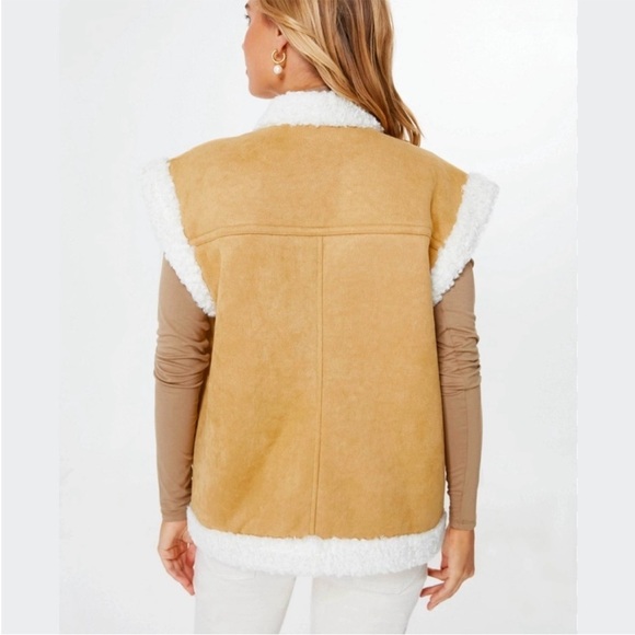 NWT Tuckernuck Hyacinth House Crosby Shearling Vest Tan NWT XXL - Picture 3 of 7
